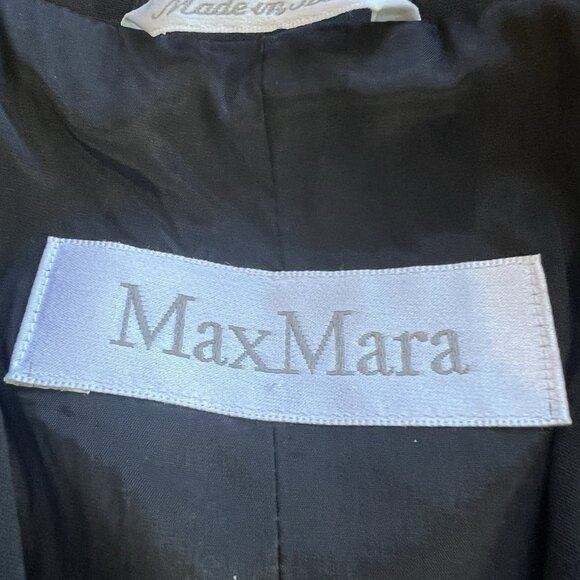 Max Mara Womens 12 Black Blazer Suit Jacket 1 Button -missing left sleeve button - Picture 4 of 9